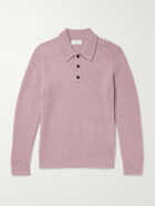 Mr P. - Ribbed Cashmere Polo Shirt - Pink