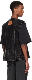 Y/Project Black Vertical Whiskers Velcro Denim Vest