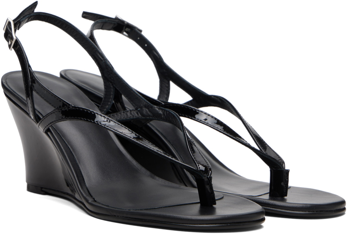 Gimaguas Black Wedge Heeled Sandals