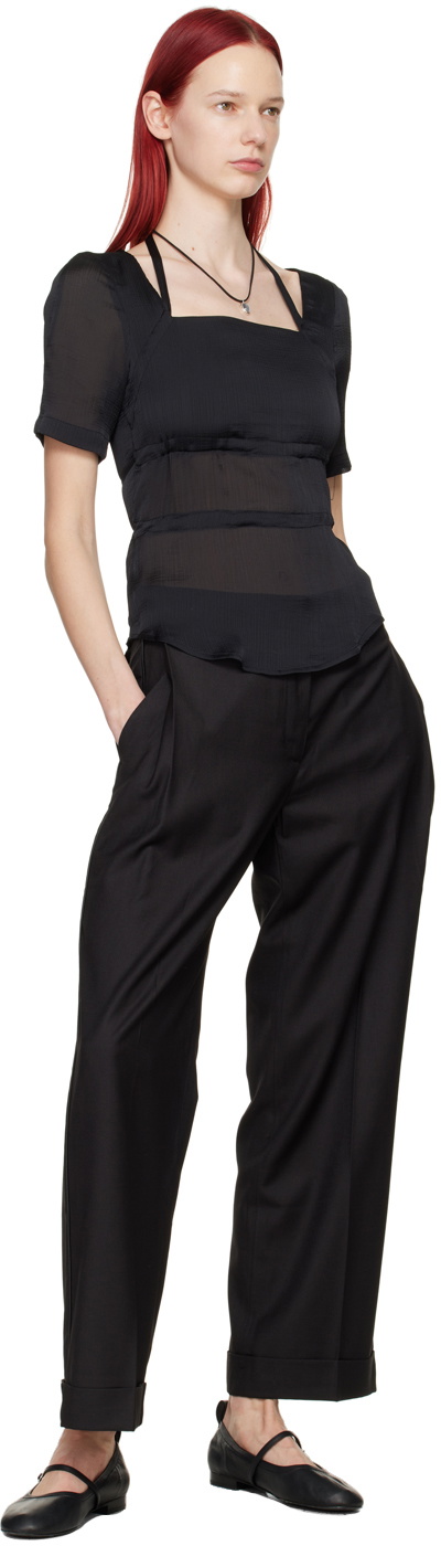 Youth Black Pleated Trousers