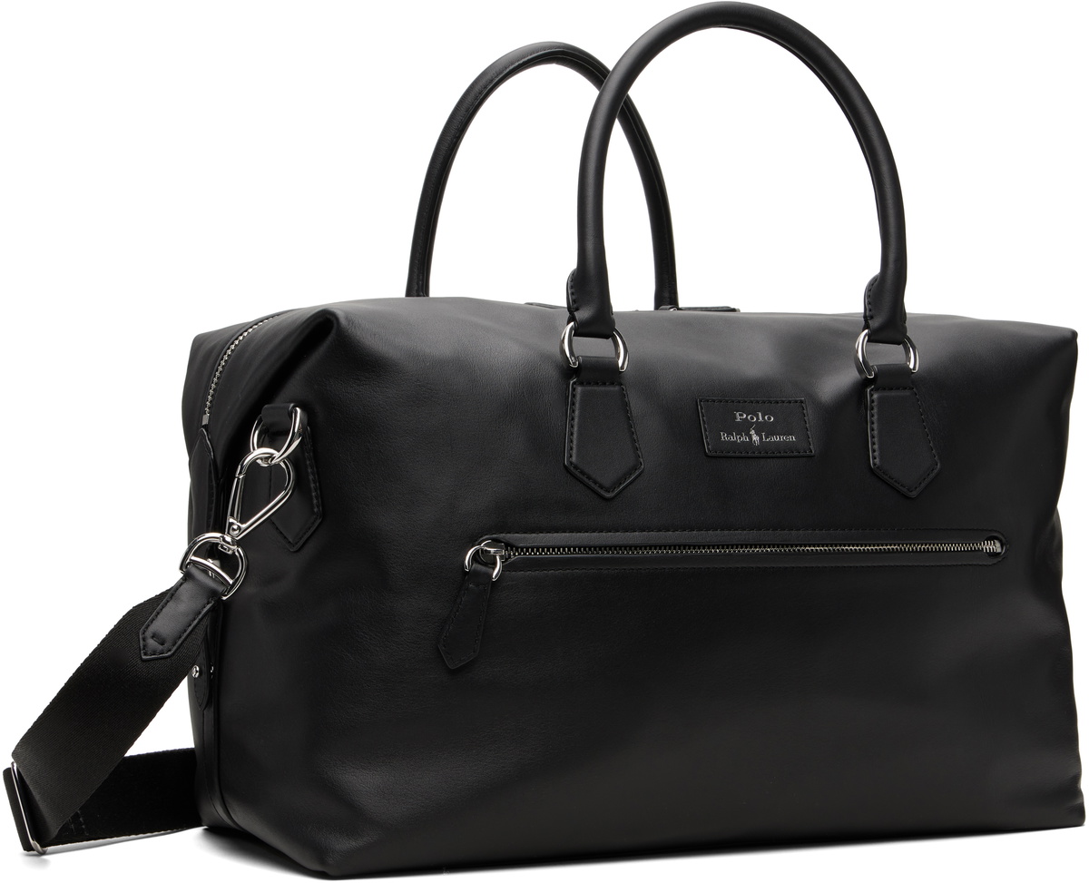 Polo Ralph Lauren Black Smooth Leather Duffle Bag