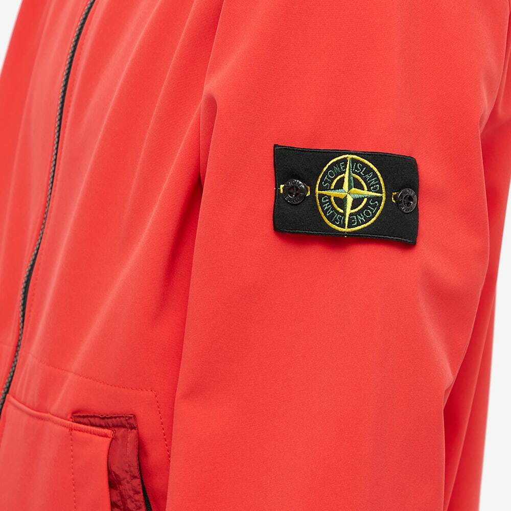 Stone Island Men's Soft-Shell Hooded Jacket in Red Stone Island