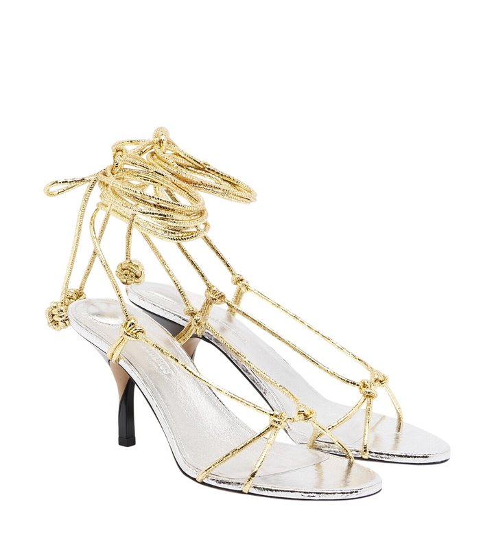 Photo: Jacquemus Tourni metallic leather sandals