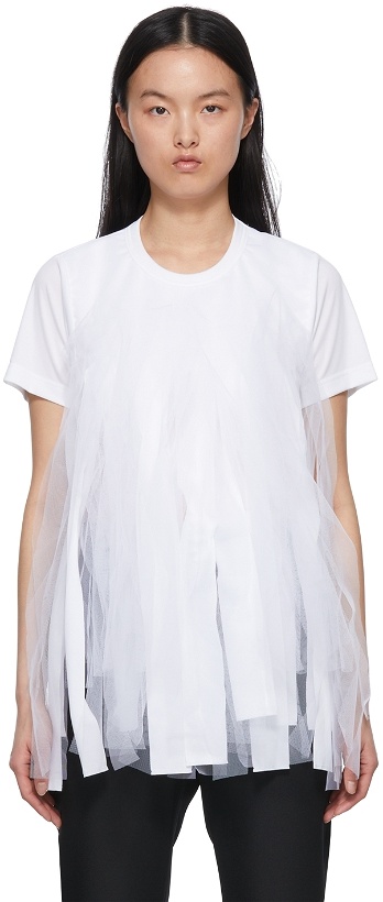 Photo: Comme des Garçons Comme des Garçons White Polyester T-Shirt