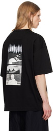 Juun.J Black 'Language' Graphic Semi-Over Fit T-shirt