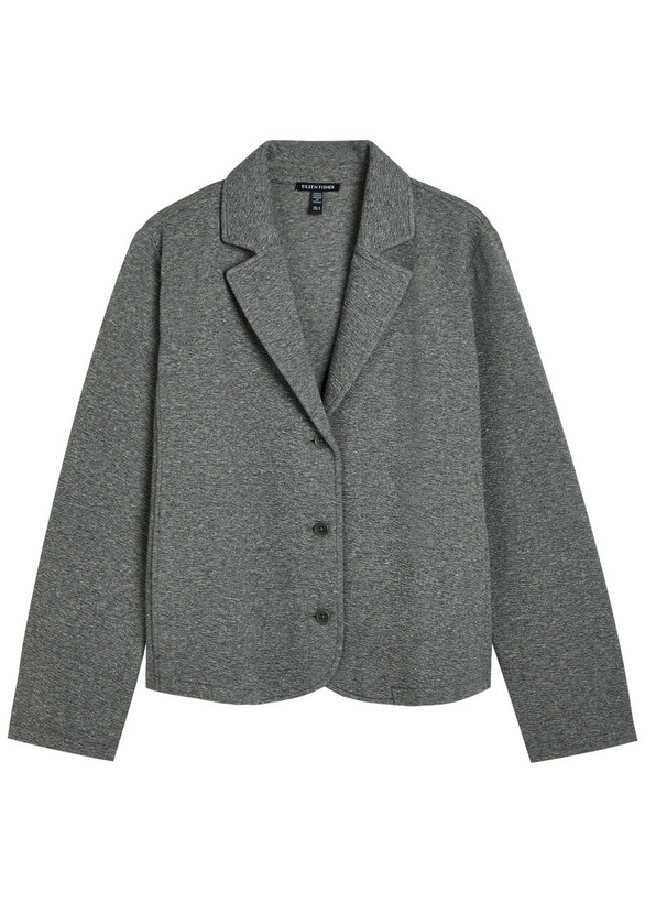Photo: Eileen Fisher Notch Textured Cotton-blend Jacket Grey