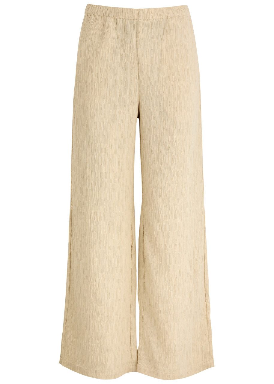 BY Malene Birger Darja Textured Straight-leg Trousers Beige