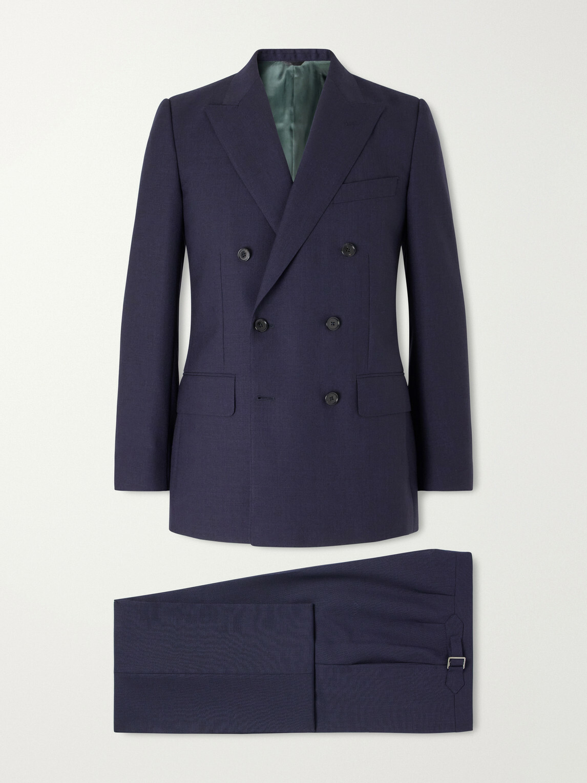 Husbands - Double-Breasted Wool-Fresco Suit - Blue