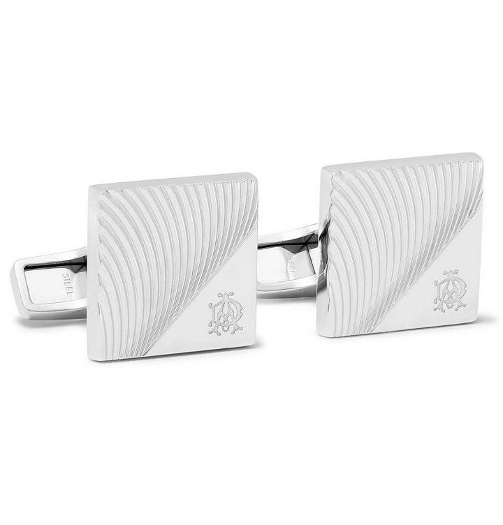 Photo: Dunhill - Engraved Rhodium-Plated Cufflinks - Silver