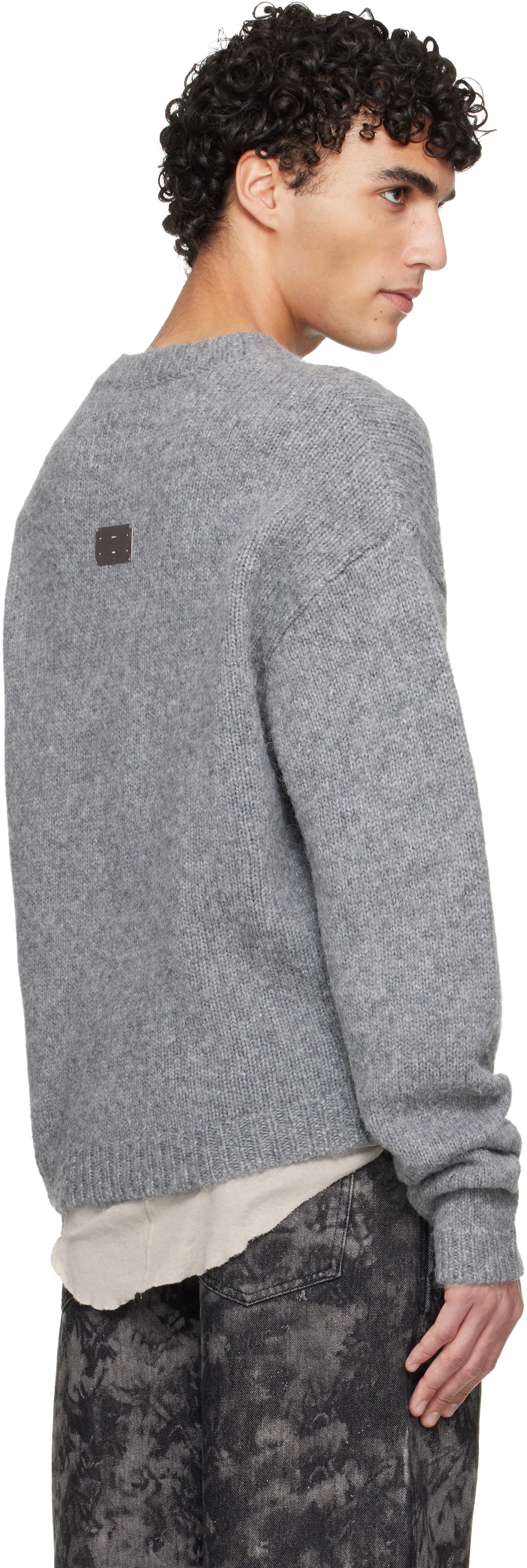 HELIOT EMIL Gray Roan Alpaca Knit Sweater