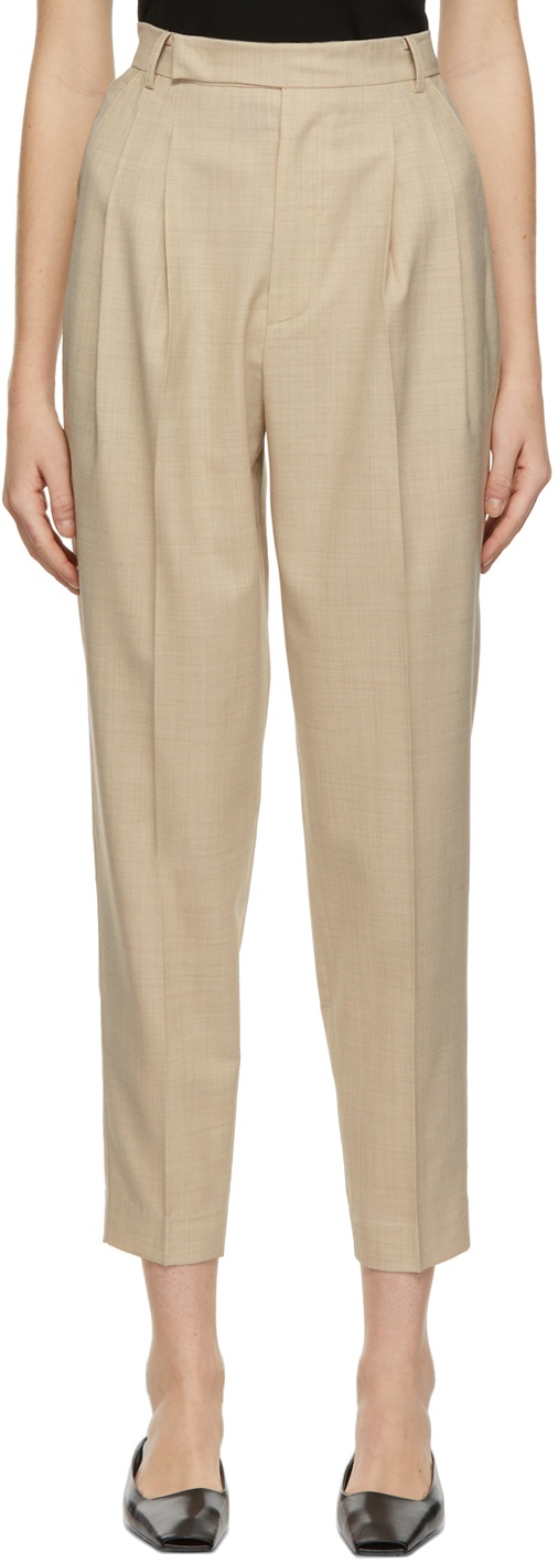Photo: DRAE Beige Wool Summer Tapered Trousers