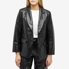 Anine Bing Women's Classic Blazer Jacket In Recyled Leather in Black