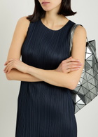 Pleats Please Issey Miyake Pleated Woven Midi Dress Navy