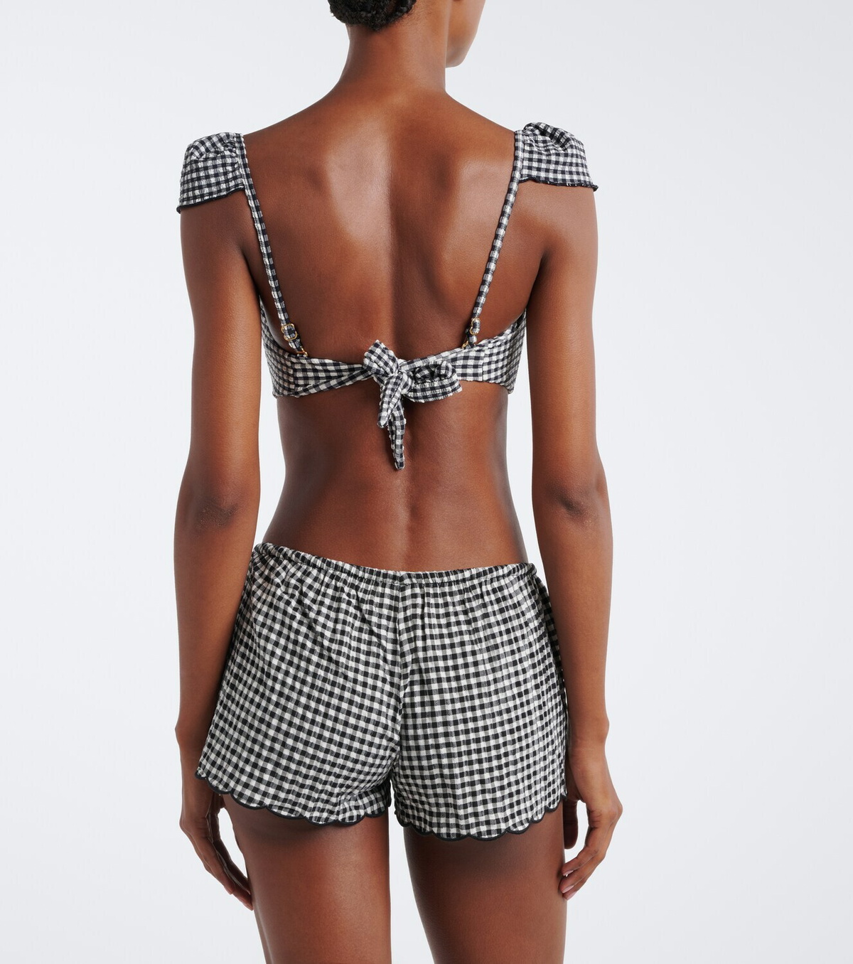 Montce Cabana gingham seersucker bikini top