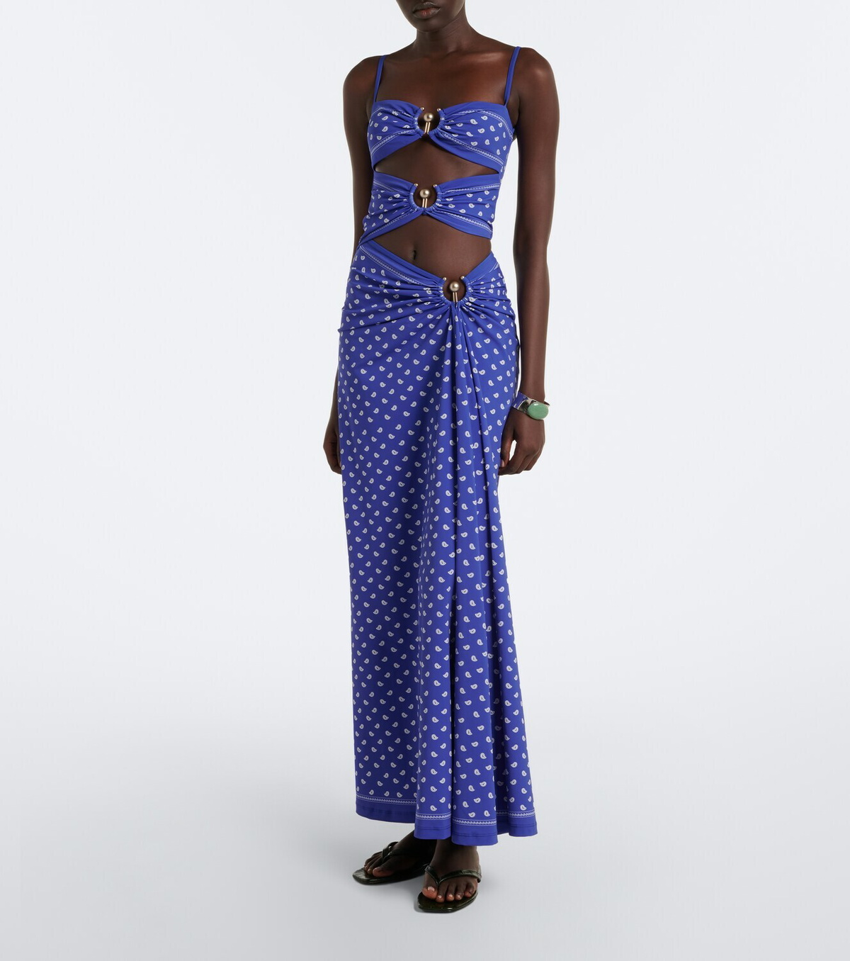 Christopher Esber Ruched Orbit Split bandana maxi dress