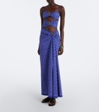 Christopher Esber Ruched Orbit Split bandana maxi dress