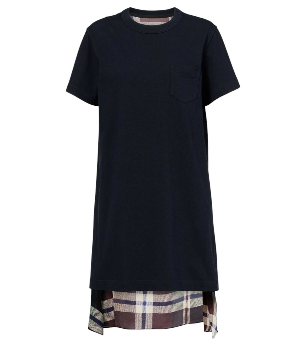 ★sacai★関税込♪日本未入荷♪Poplin and jersey T-shirt dress Poplin and jersey T-shirt dress in black - Sacai | Mytheresa