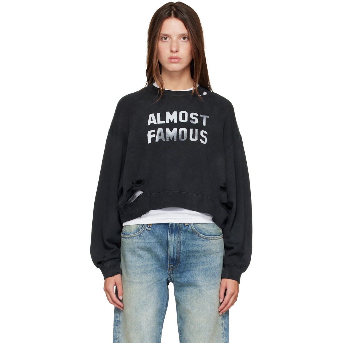 R13 Black 'Almost Famous' Sweatshirt