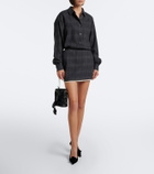 Magda Butrym Checked crochet-trimmed virgin wool miniskirt