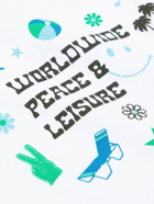 PASADENA LEISURE CLUB - Worldwide Peace Printed Cotton-Jersey T-Shirt - White - L