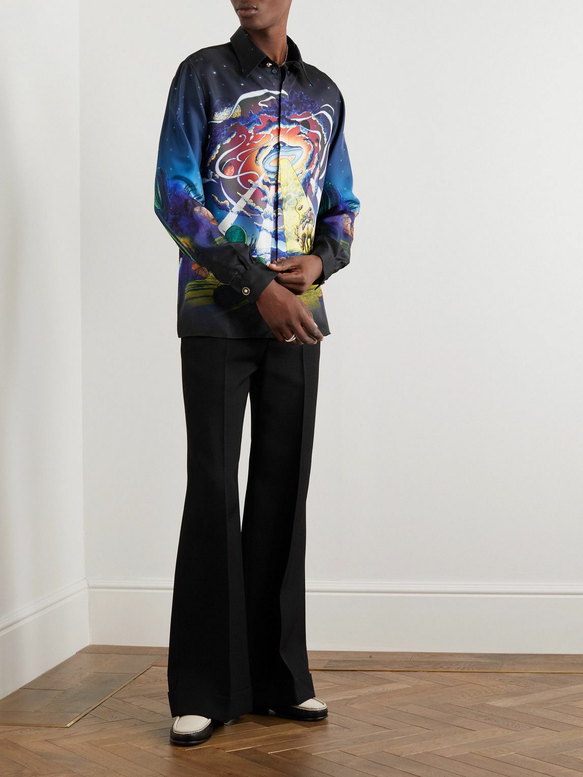 Casablanca - Printed Silk-Twill Shirt - Black Casablanca
