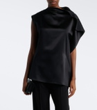 Sportmax Ruffled silk satin top