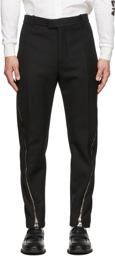 Alexander McQueen Black Double-Faced Zip Detail Trousers