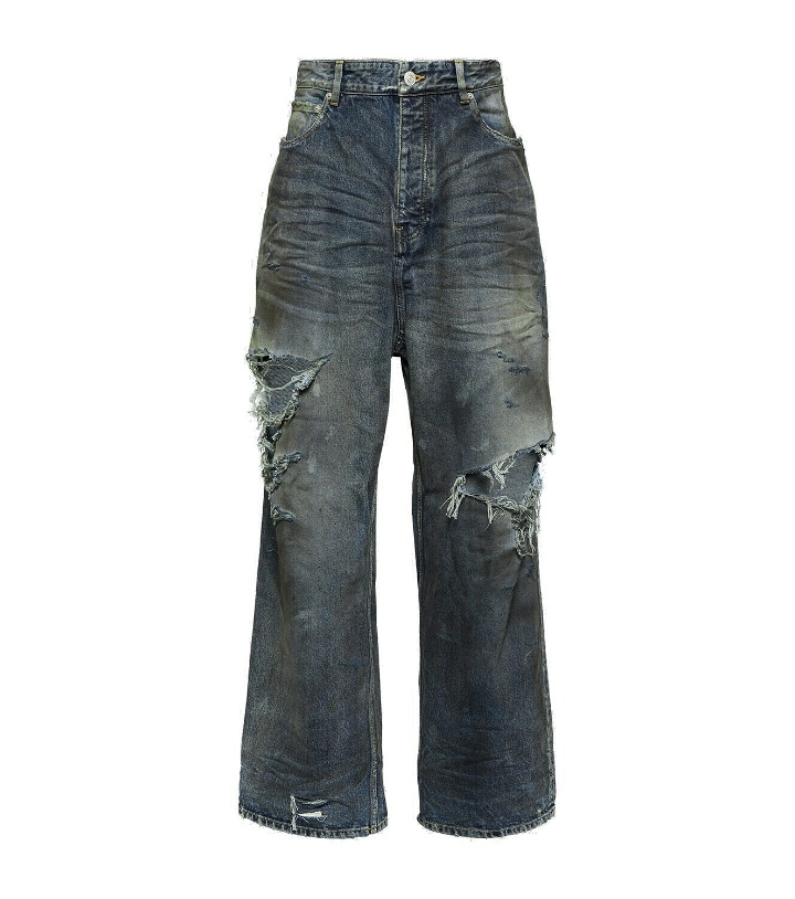 Photo: Balenciaga Distressed wide-leg jeans