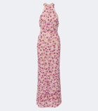 Là Fuori Afterglow Botanica beaded open-back gown