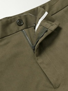 Moncler - Slim-Fit Straight-Leg Cotton-Blend Twill Trousers - Green