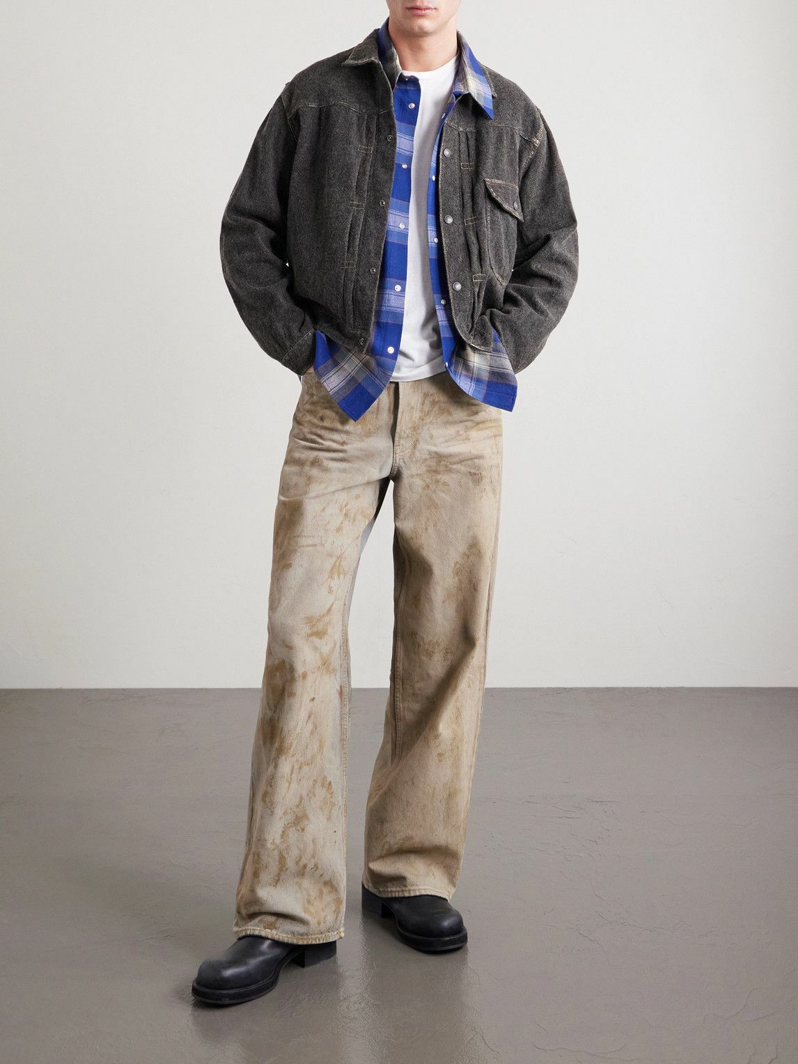 KAPITAL - Speakeasy Printed Denim Jacket - Black KAPITAL