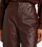Lemaire Leather straight pants
