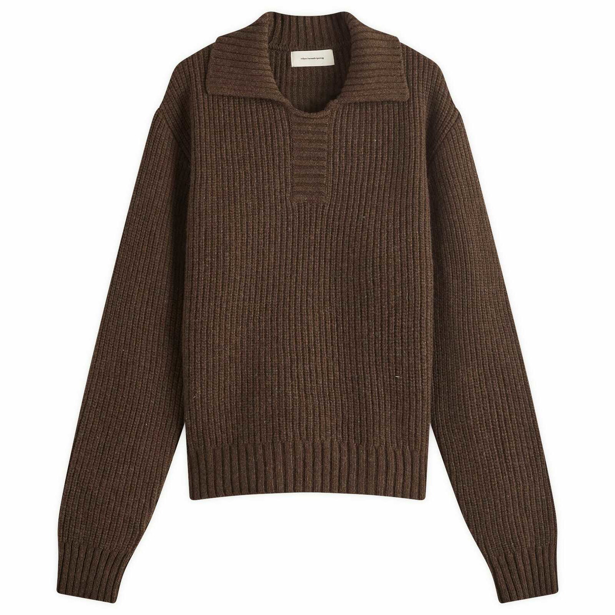 トップス mfpen knit mfpen Men's Collar Knit Sweater in Dark Brown mfpen