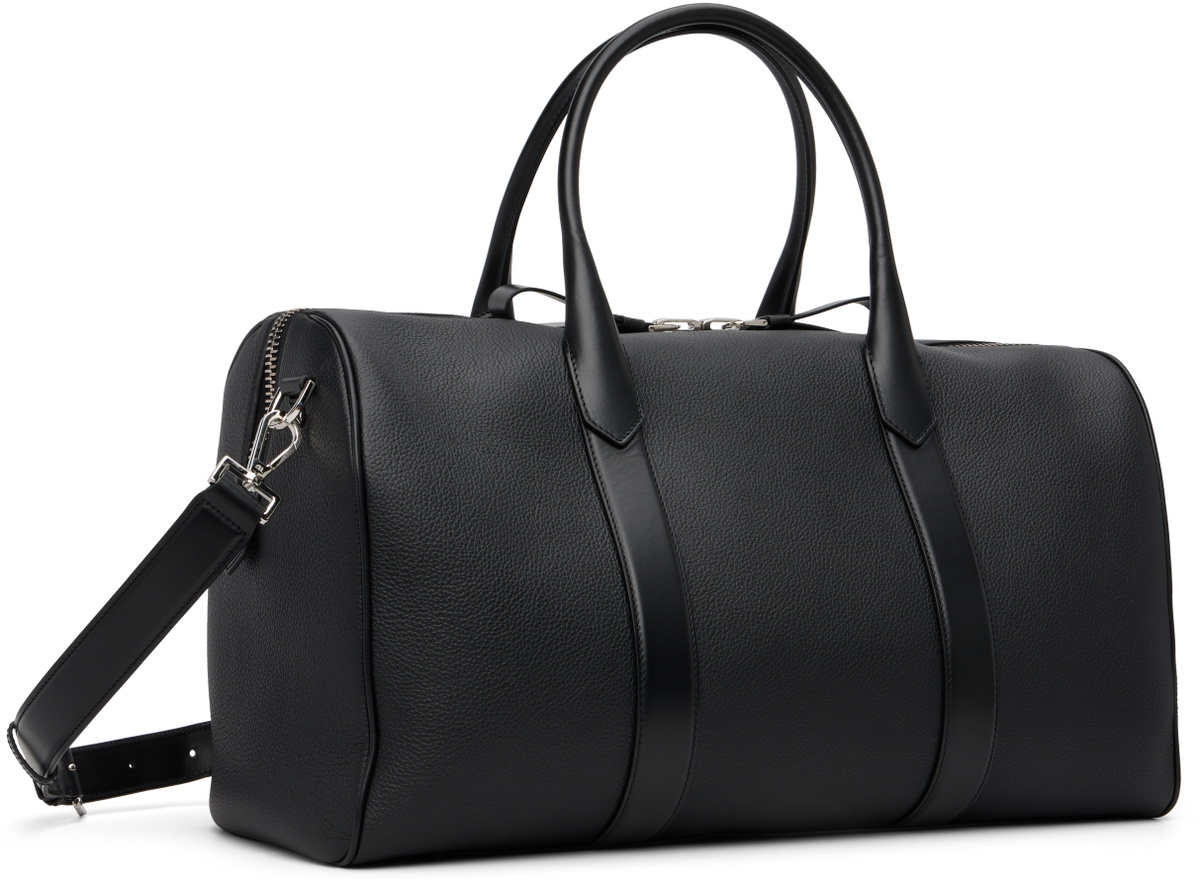 TOM FORD Black Soft Grain Leather Wide Medium Duffle Bag