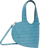 Coperni Blue Croco Mini Heart Tote