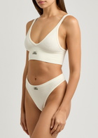 Love Stories Lima Ribbed Cotton-blend Thong Off White