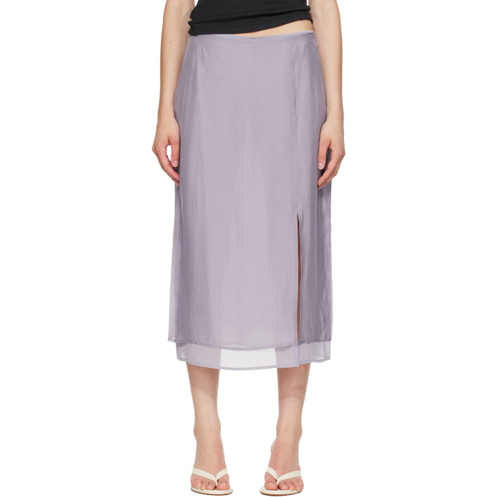 Photo: rag & bone Purple Suki Organza Midi Skirt