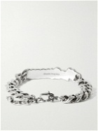 Alexander McQueen - Graffiti Logo-Detailed Silver-Tone and Enamel Bracelet - Silver