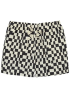 Frame Checked Lyocell-blend Shorts Navy