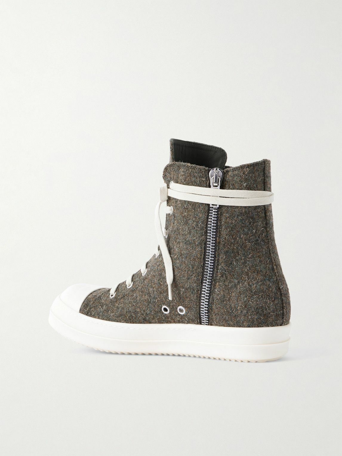 Rick Owens - Rugged Wool High-Top Sneakers - Green