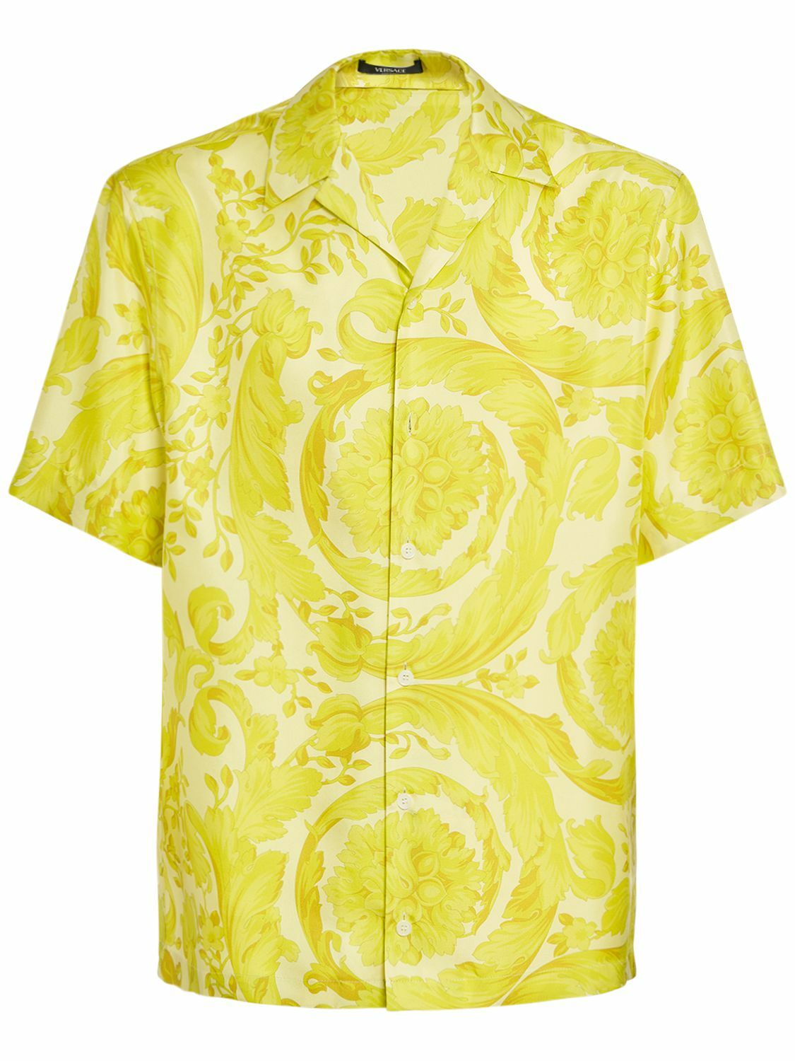 【24SS】 VERSACE ヴェルサーチ Baroque-print silk-twill shirt 90_1003926-