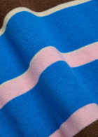 Guest In Residence Cropped Stripe Rugby Cashmere Polo Shirt Blue