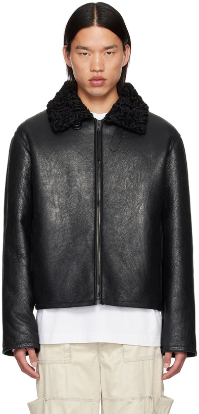 Photo: Acne Studios Black Zip Shearling Jacket