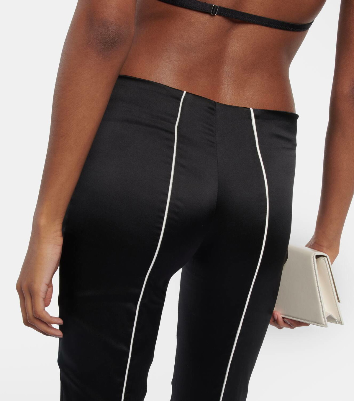 Didu Low-rise flared silk satin pants