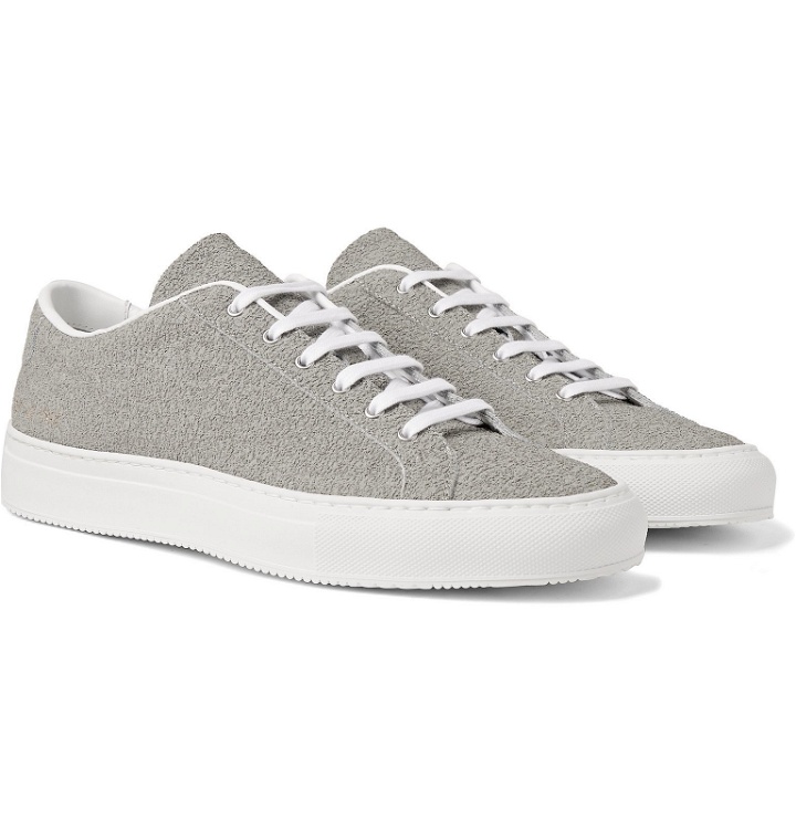 Photo: Common Projects - Achilles Premium Textured-Leather Sneakers - Gray
