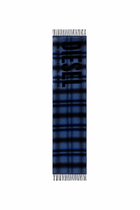 Diesel Wool-blend scarf with check pattern - Scarf Mens in Blue
