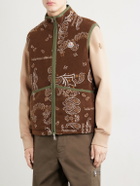 Moncler - Logo-Appliquéd Paisley-Print Fleece Vest - Brown