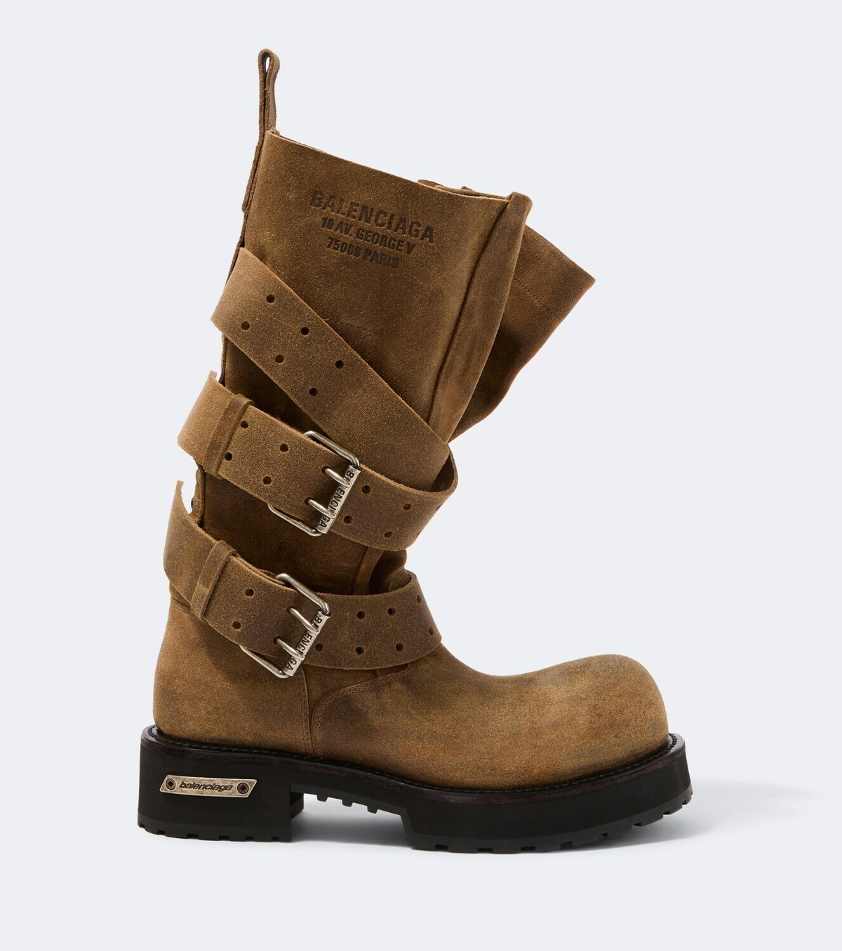 Balenciaga Venom suede biker boots