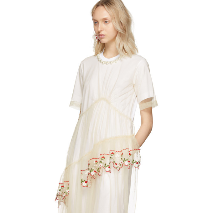 Simone Rocha White Embroidered Tulle Dress Simone Rocha