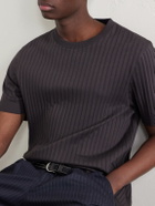 Mr P. - Ribbed Organic Cotton T-Shirt - Brown
